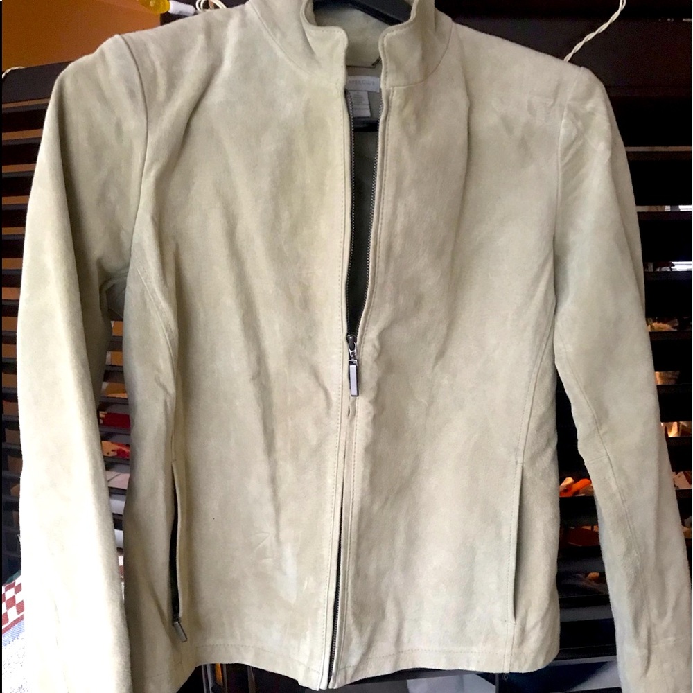 Charter Club genuine leather (suede) lined zippered jacket w/pockets